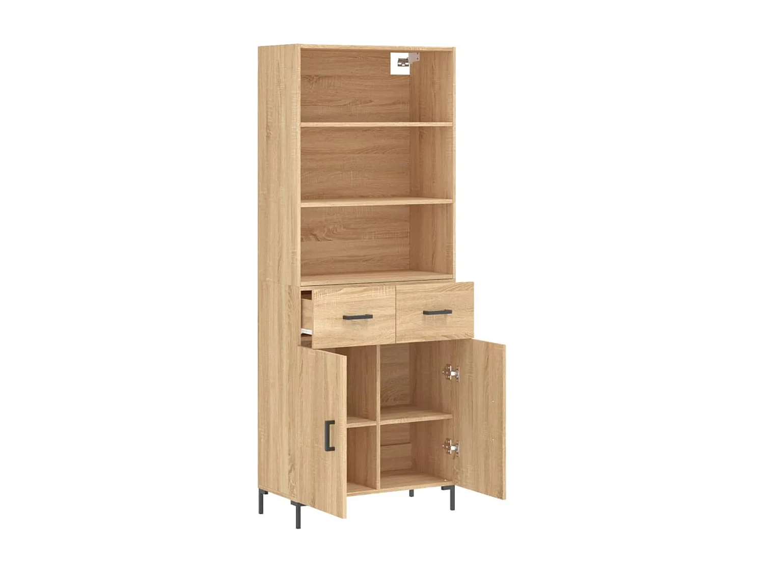 Hoog dressoir Sonoma eiken 69,5x34x180 cm Technisch hout