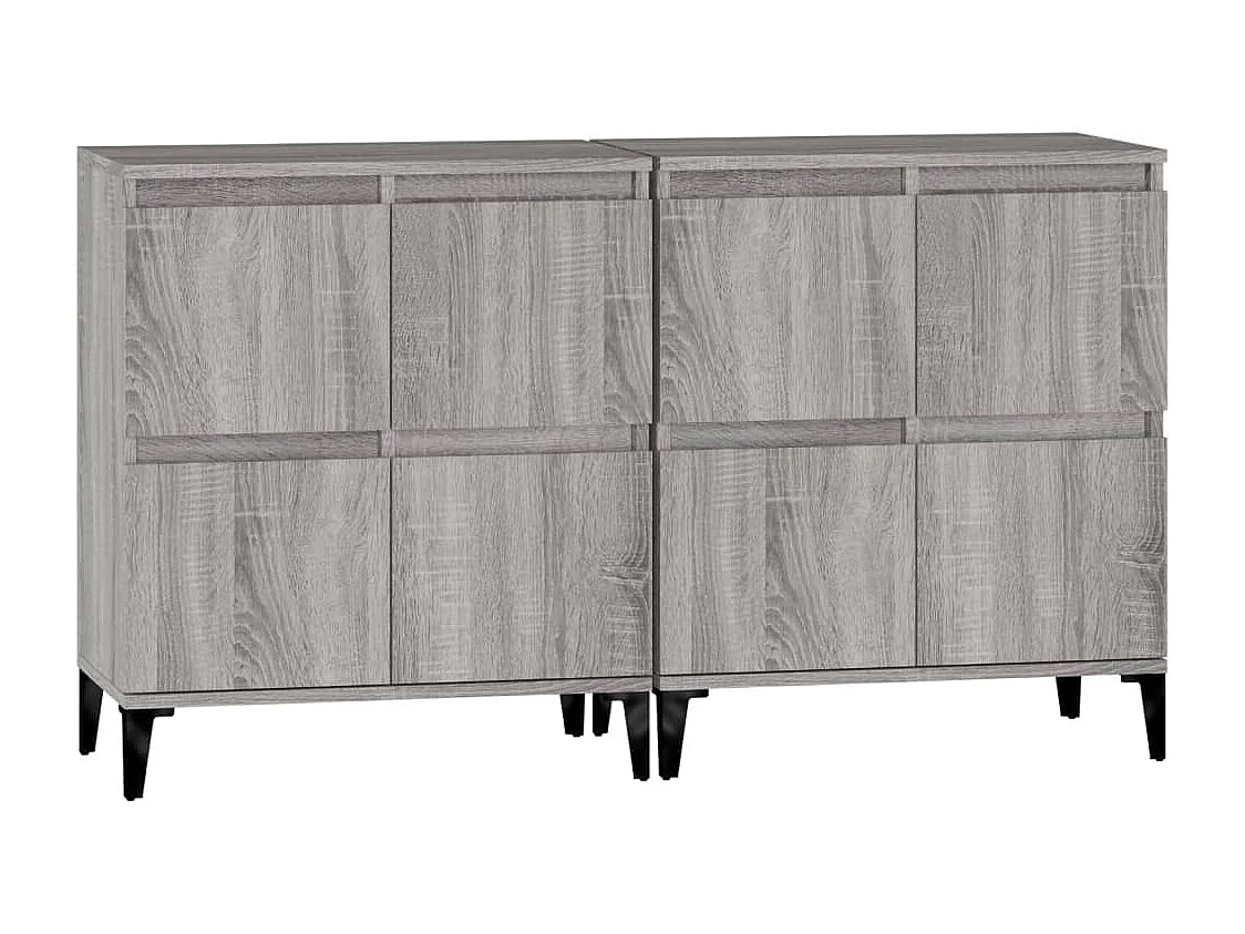 Buffets 2 pcs sonoma gris 60x35x70 cm bois d'ingénierie