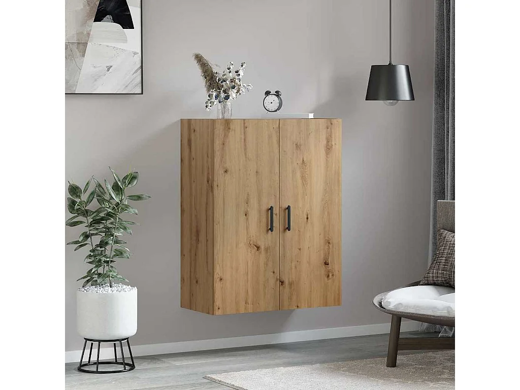 Meuble mural chêne artisanal 69,5 x 34 x 90 cm