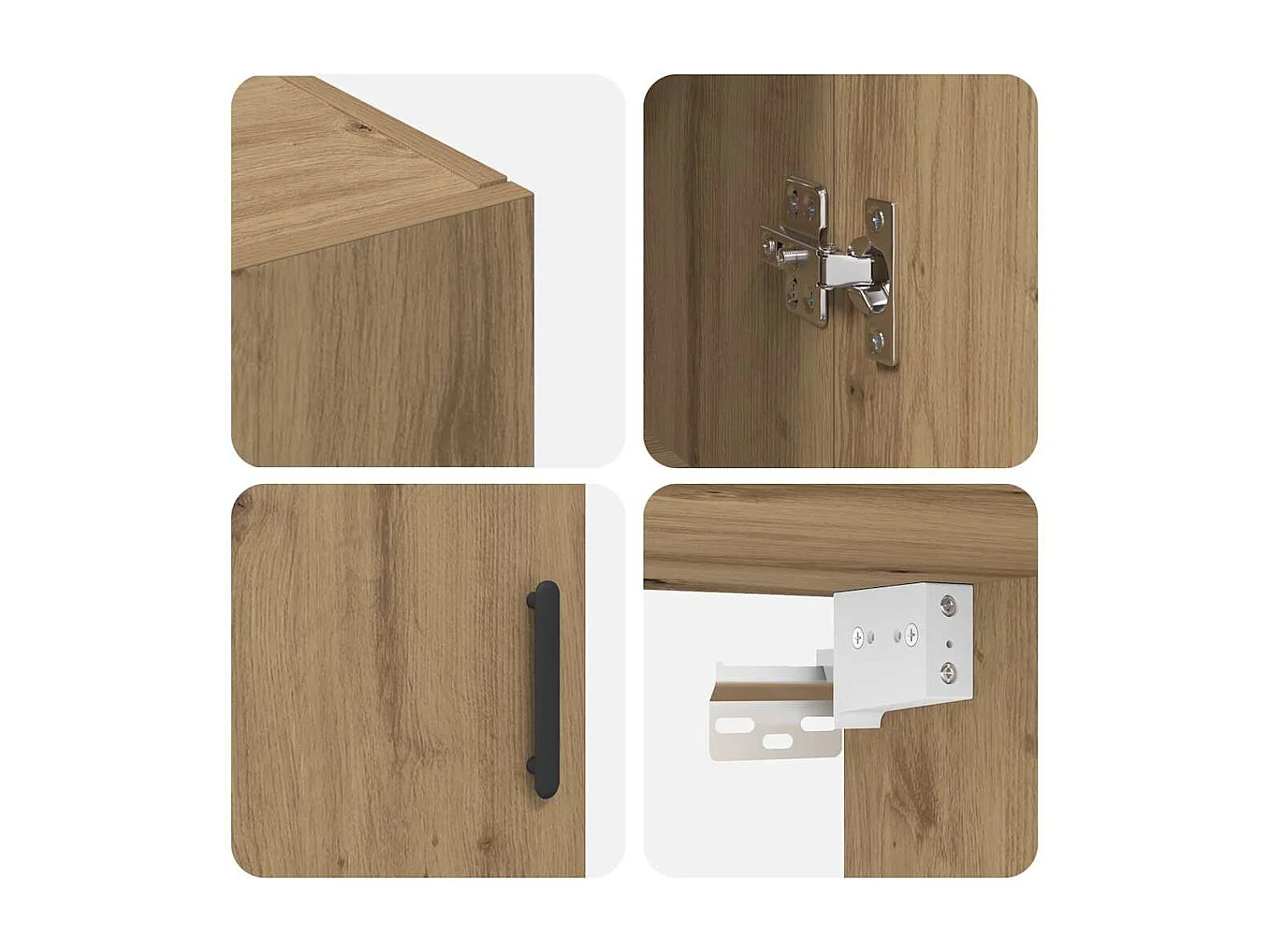 Meuble mural chêne artisanal 69,5 x 34 x 90 cm