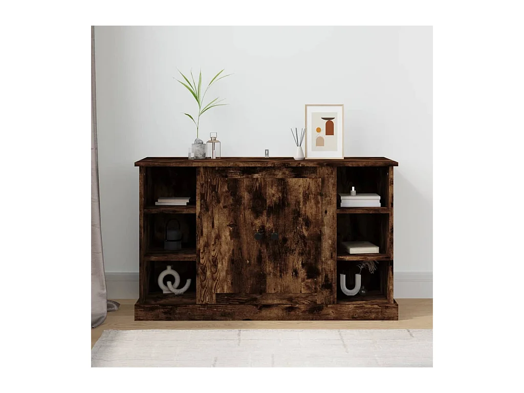 Credenza in rovere affumicato 100x35,5x60 cm in legno ingegnerizzato