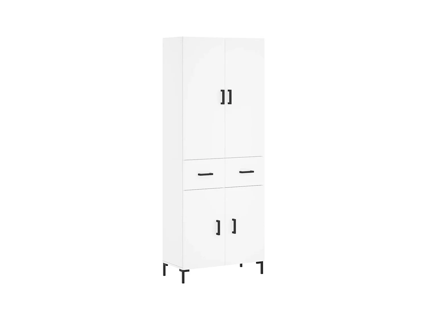 Wit hoog dressoir 69,5x34x180 cm Technisch hout