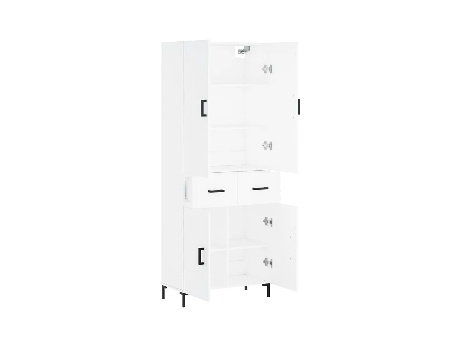 Wit hoog dressoir 69,5x34x180 cm Technisch hout