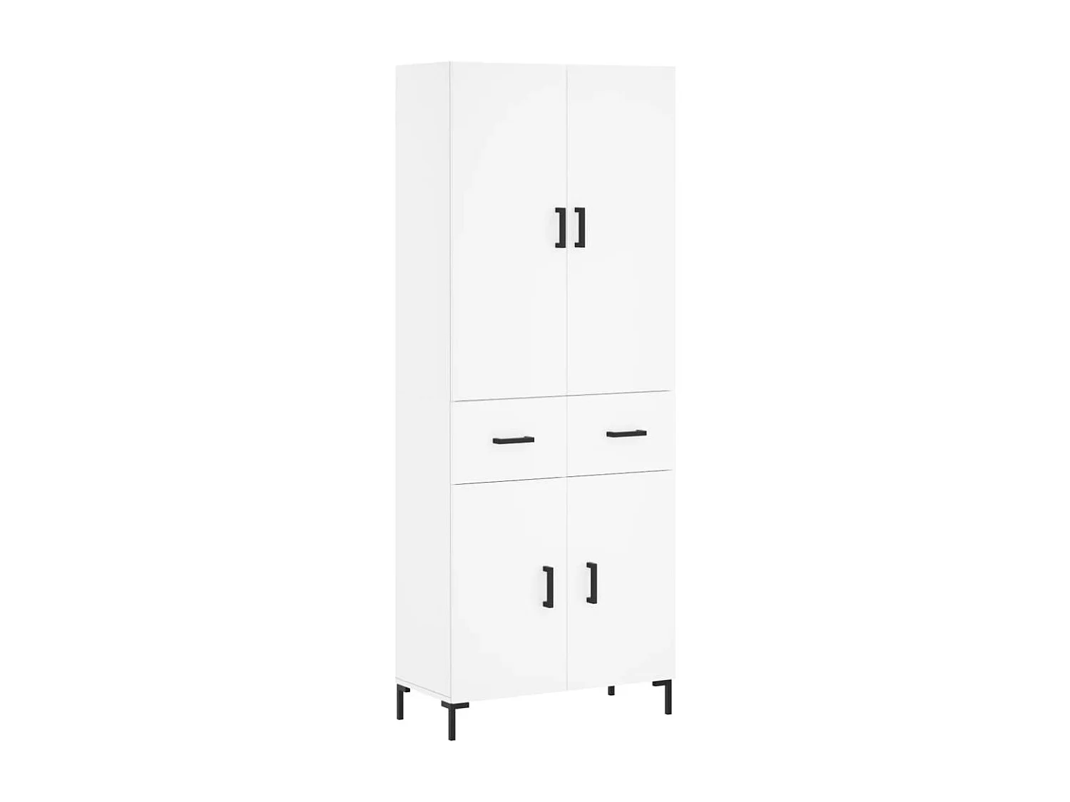 Credenza alta bianca 69,5x34x180 cm Legno ingegnerizzato