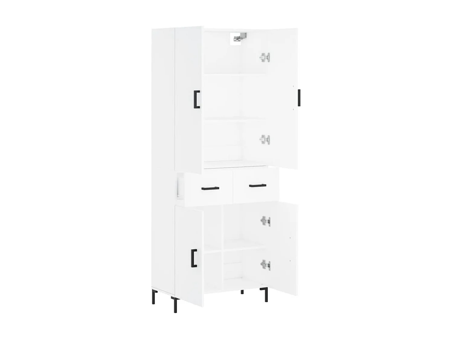 Credenza alta bianca 69,5x34x180 cm Legno ingegnerizzato