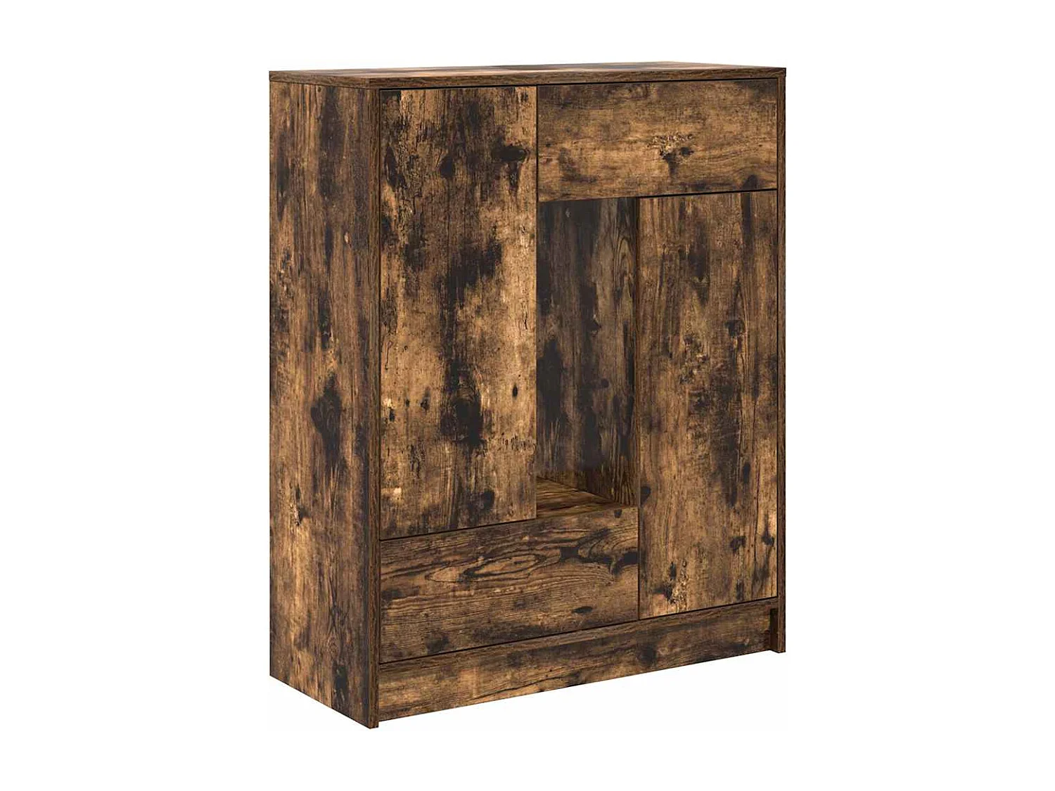 Dressoir met lades en deuren gerookt eiken 73x31x90 cm