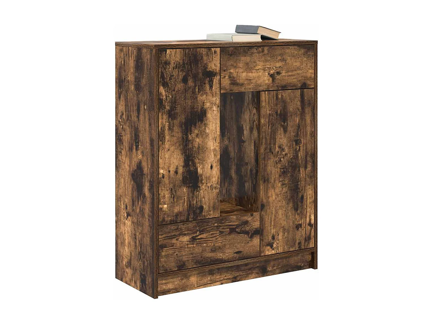 Dressoir met lades en deuren gerookt eiken 73x31x90 cm