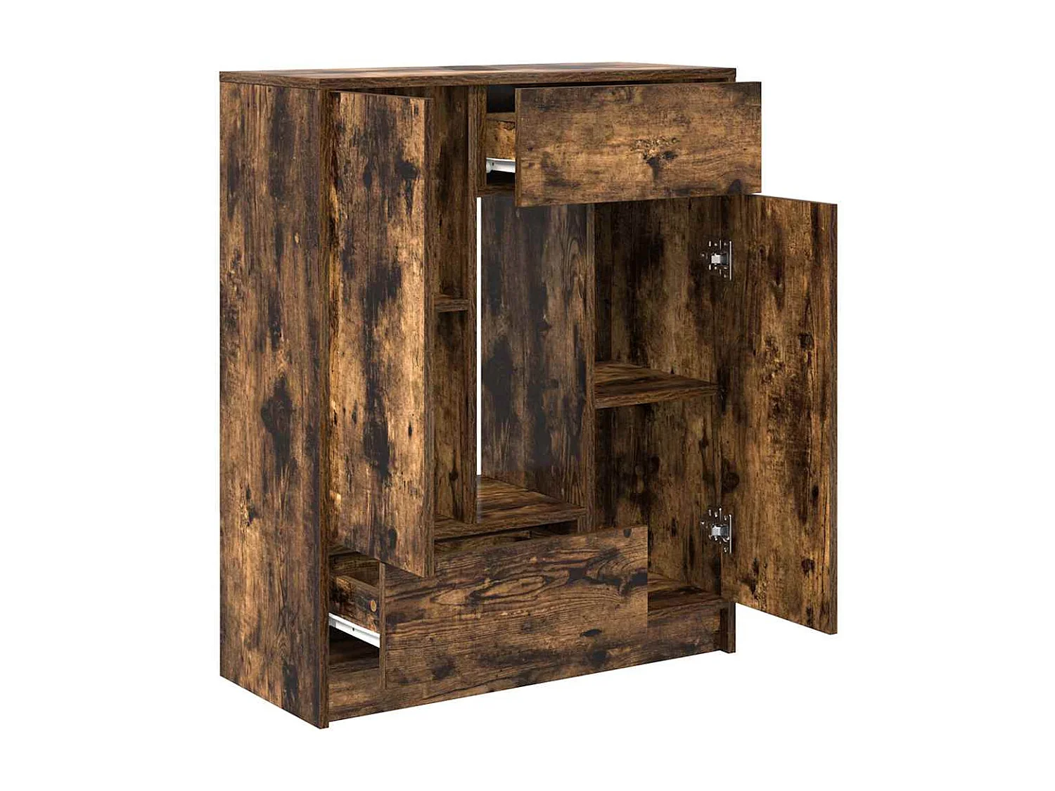 Dressoir met lades en deuren gerookt eiken 73x31x90 cm