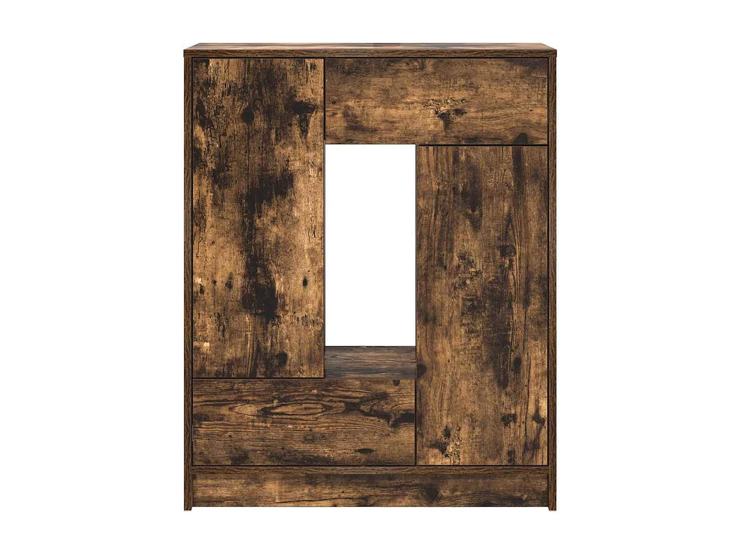 Dressoir met lades en deuren gerookt eiken 73x31x90 cm