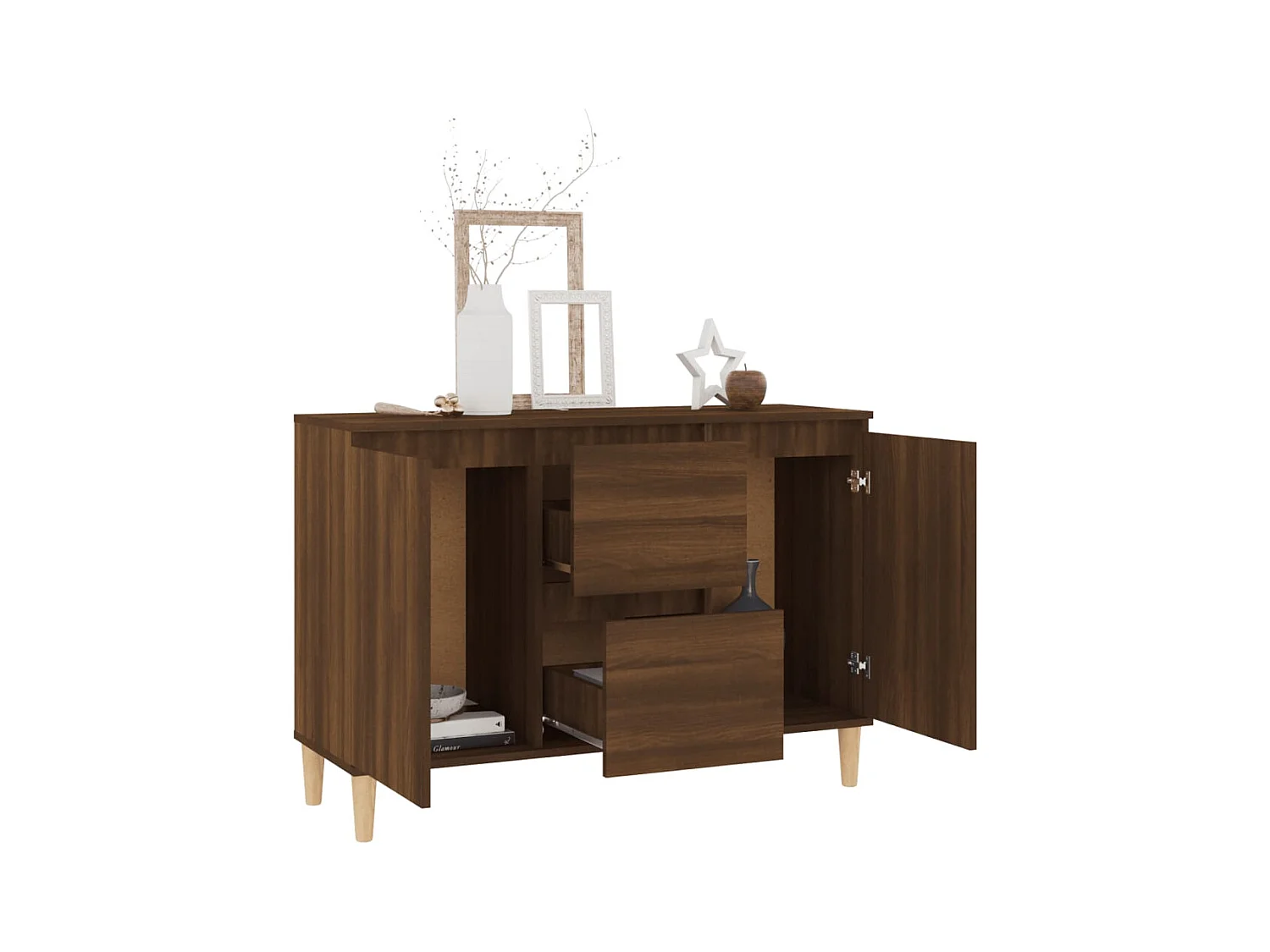 Buffet Chêne marron 101x35x70 cm Bois d'ingénierie