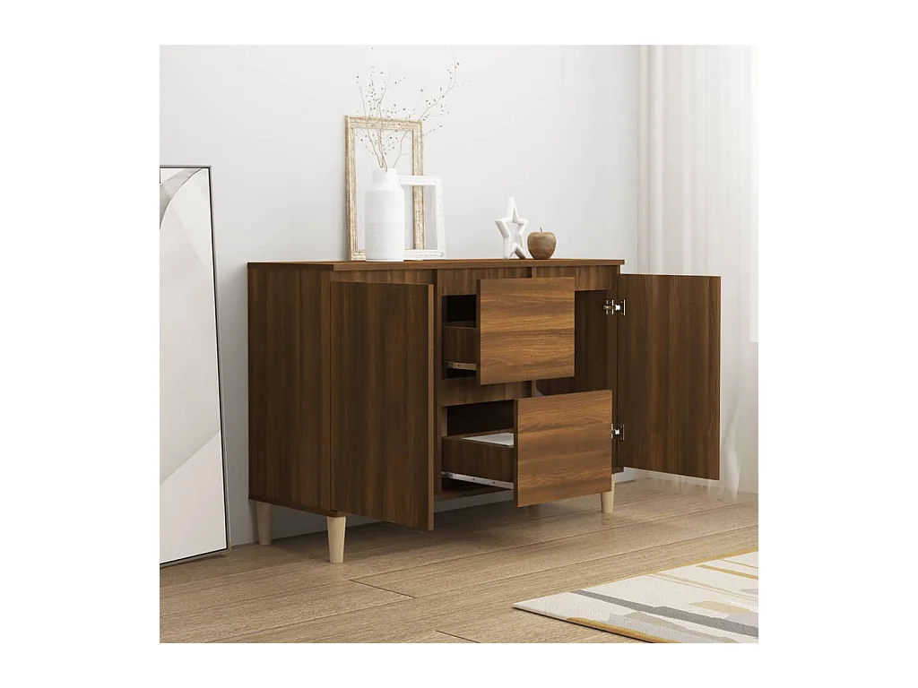 Buffet Chêne marron 101x35x70 cm Bois d'ingénierie