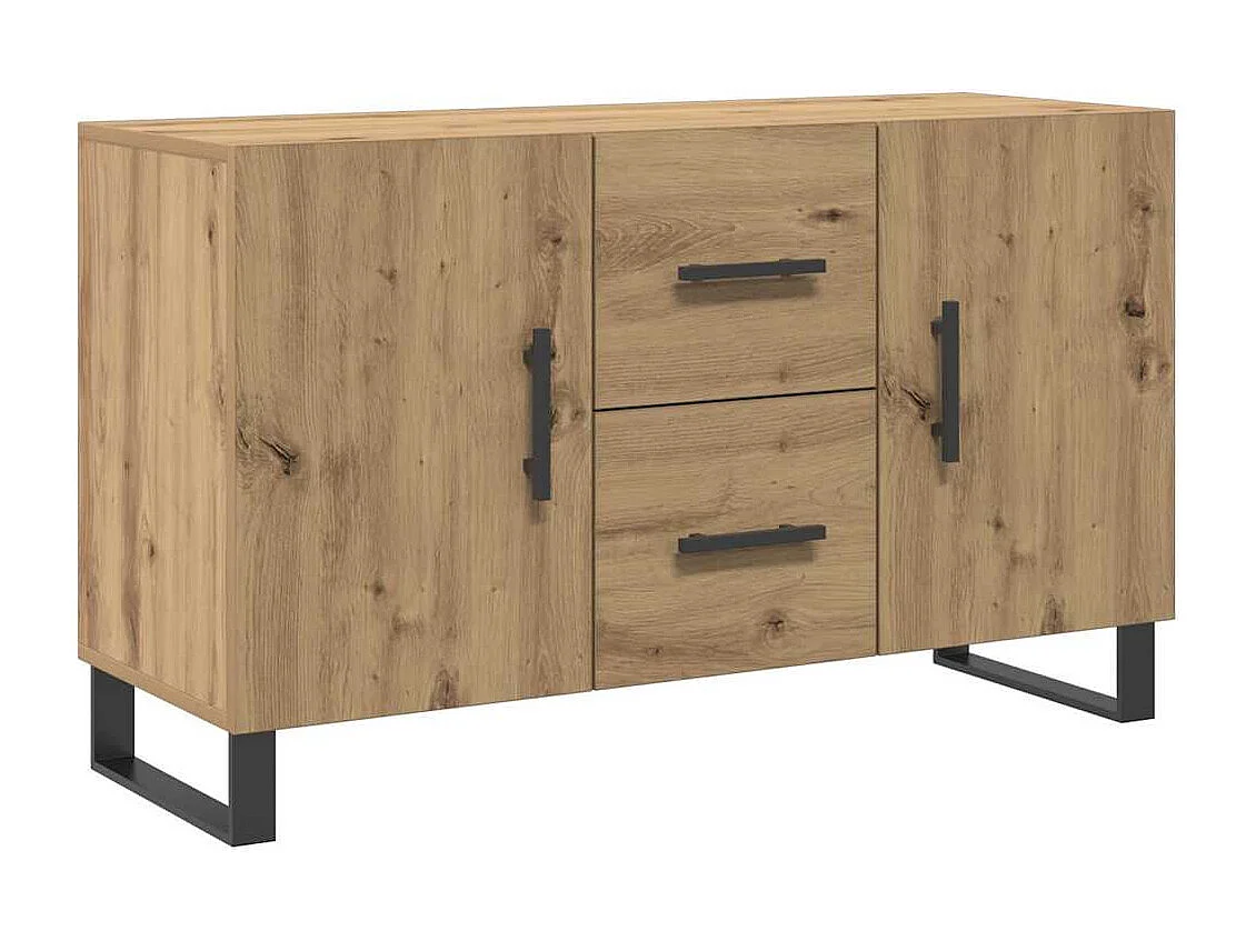 Buffet chêne artisanal 100x36x60 cm bois d'ingénierie