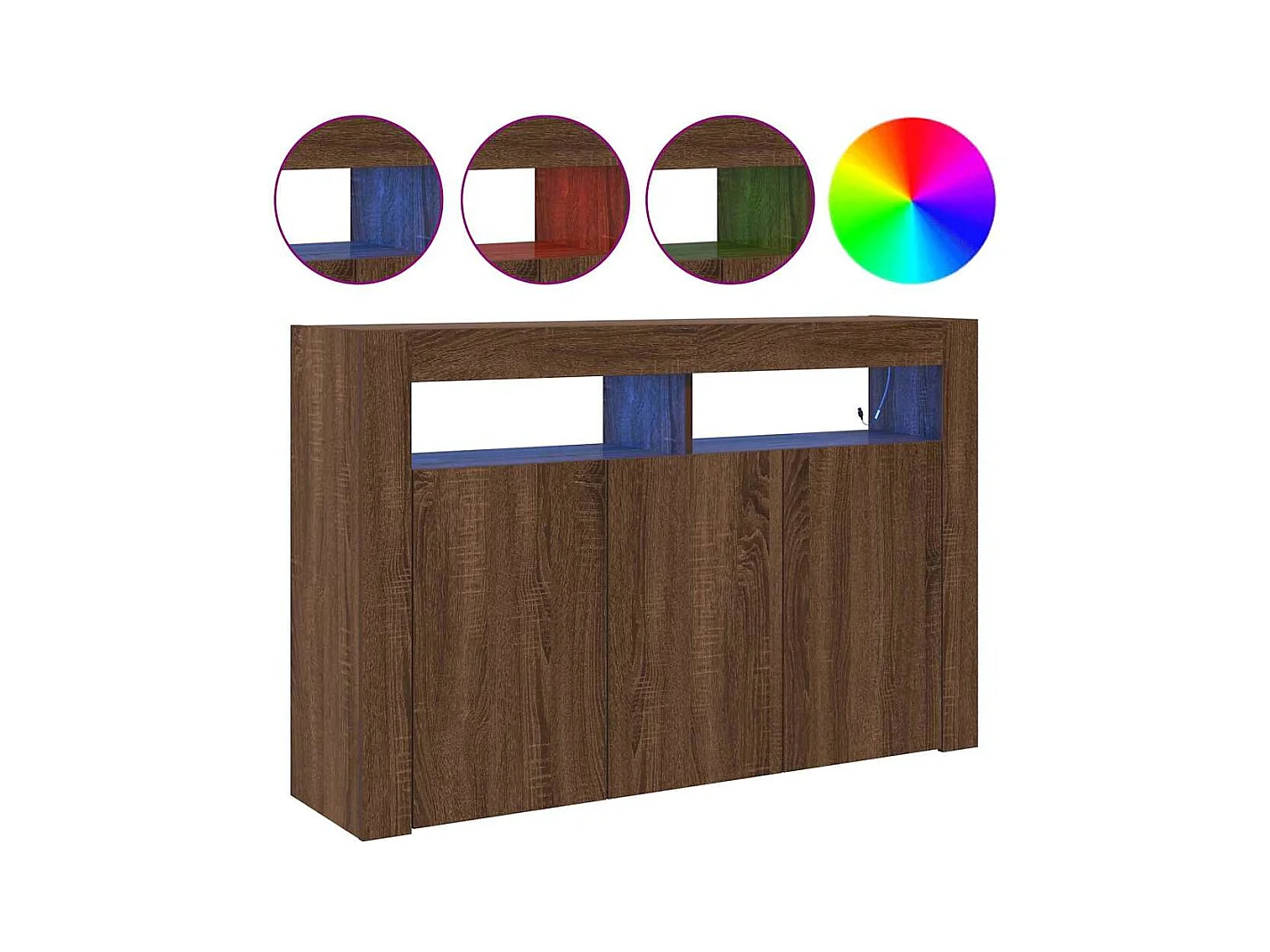 Buffet Chêne marron 116 x 30 x 75 cm Bois d'ingénierie