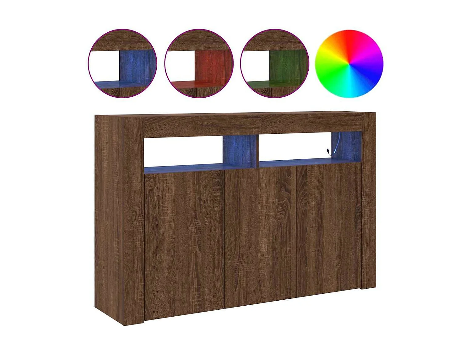 Buffet Chêne marron 116 x 30 x 75 cm Bois d'ingénierie