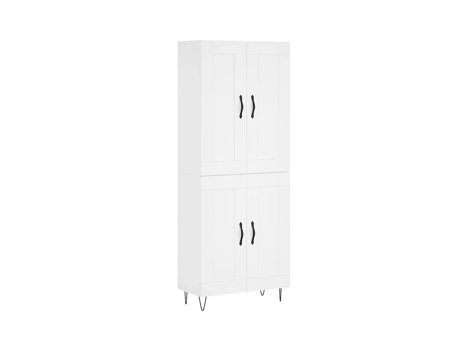 Credenza alta bianca 69,5x34x180 cm Legno ingegnerizzato