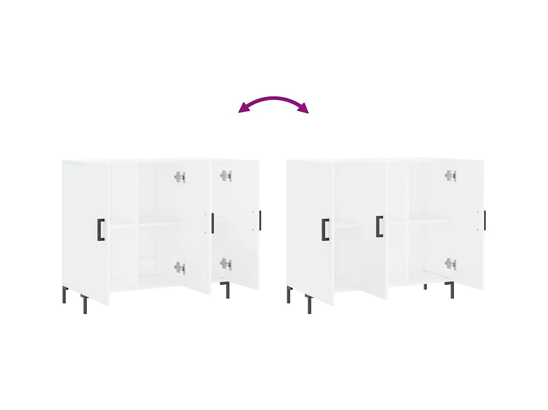 Credenza bianca 90x34x80 cm in legno ingegnerizzato