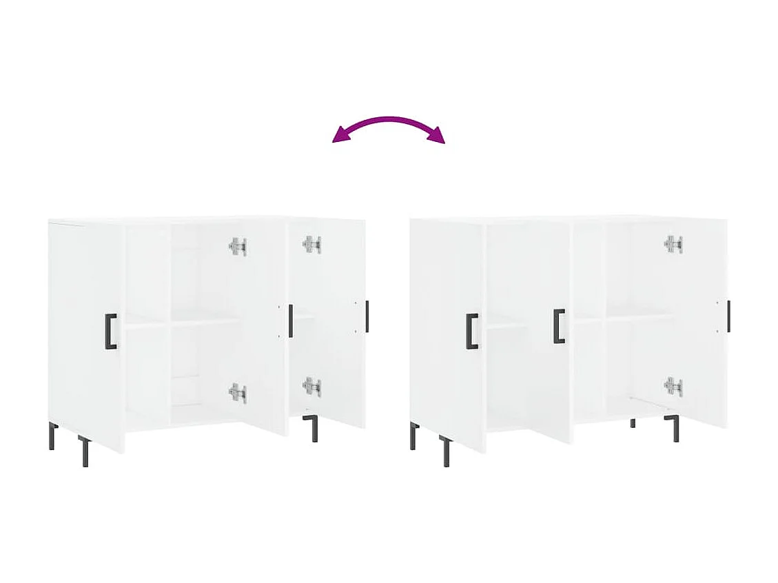 Buffet blanc 90x34x80 cm bois d'ingénierie