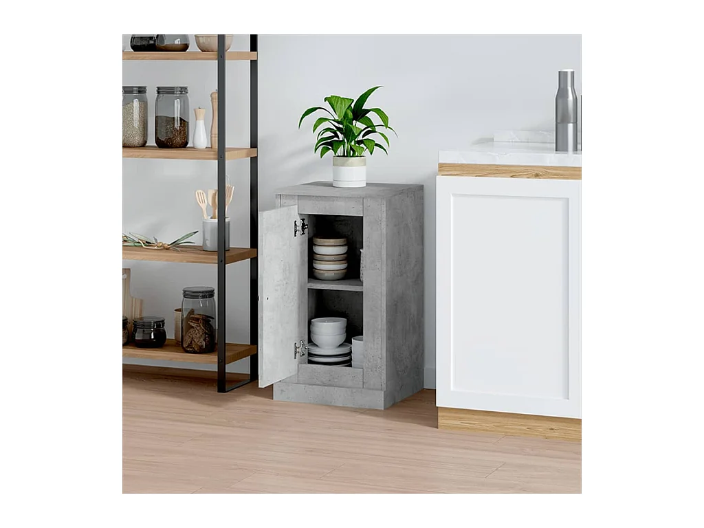 Buffet gris béton 37,5x35,5x67,5 cm bois d'ingénierie