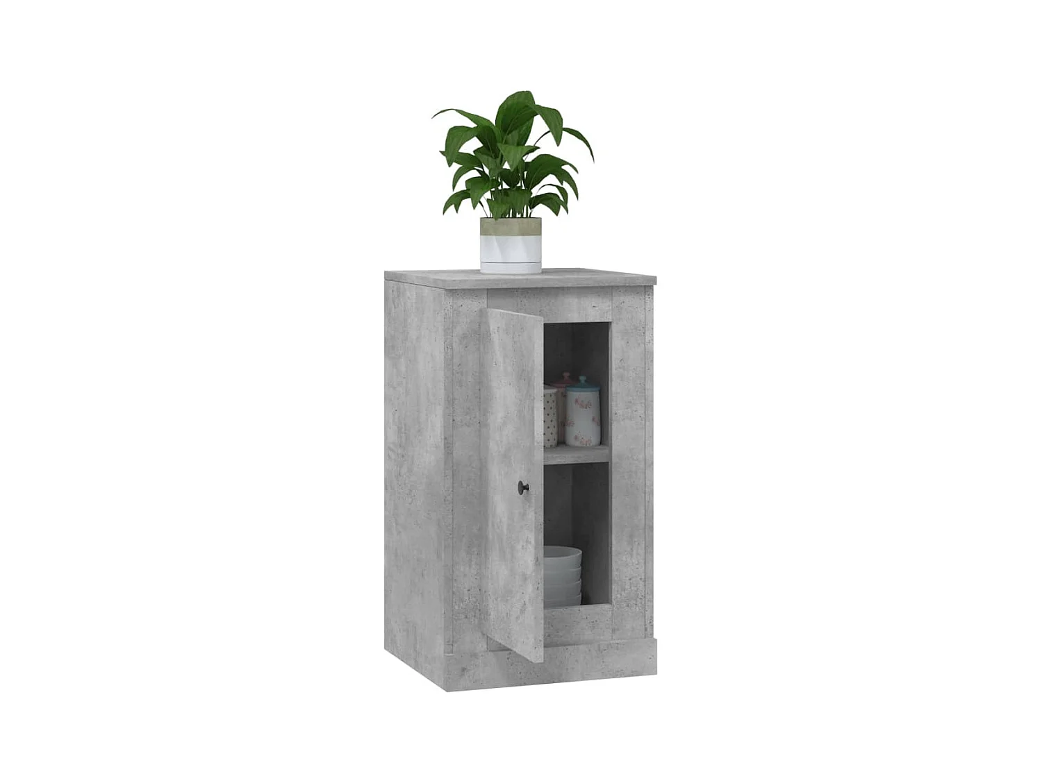 Buffet gris béton 37,5x35,5x67,5 cm bois d'ingénierie
