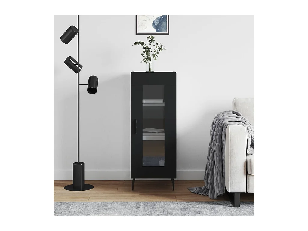 Credenza nera 34,5x34x90 cm in legno ingegnerizzato