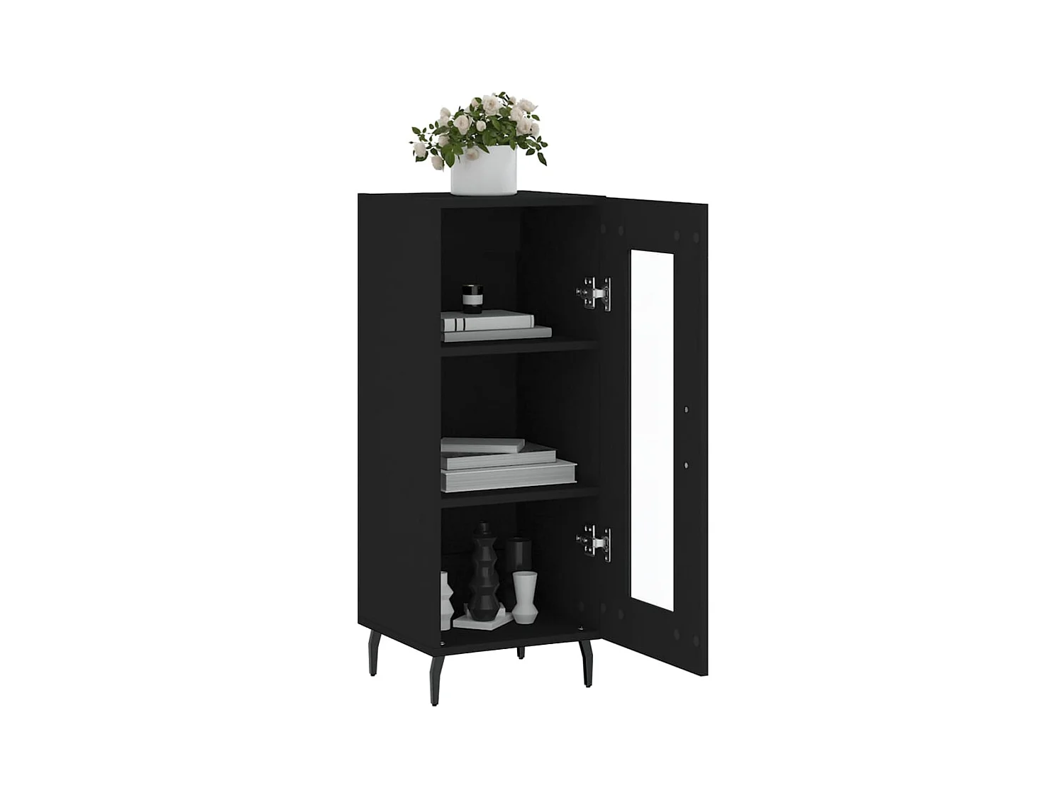 Credenza nera 34,5x34x90 cm in legno ingegnerizzato