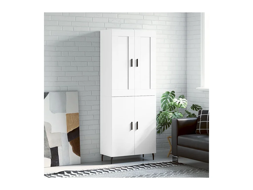 Wit hoog dressoir 69,5x34x180 cm Technisch hout