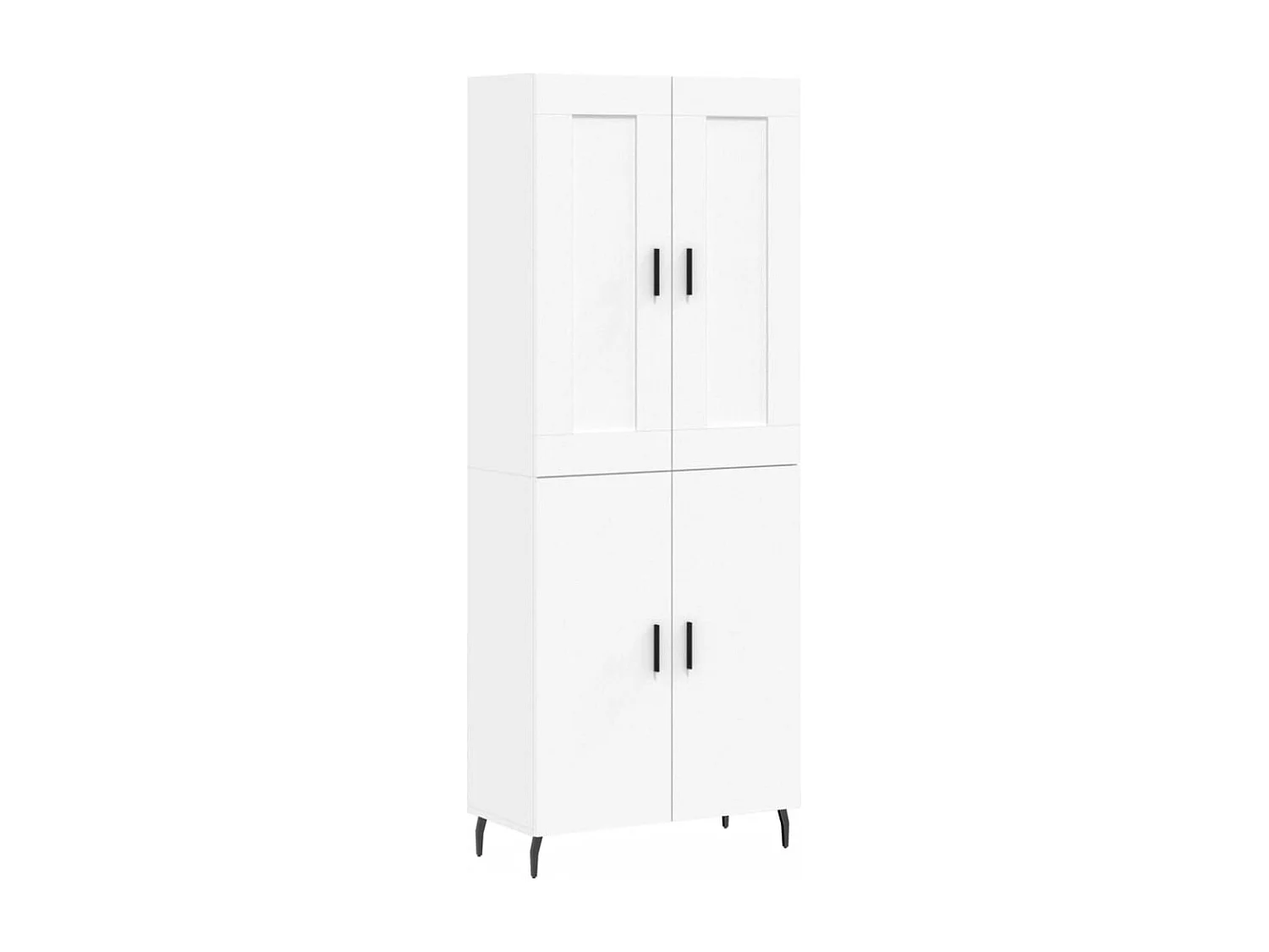 Credenza alta bianca 69,5x34x180 cm Legno ingegnerizzato