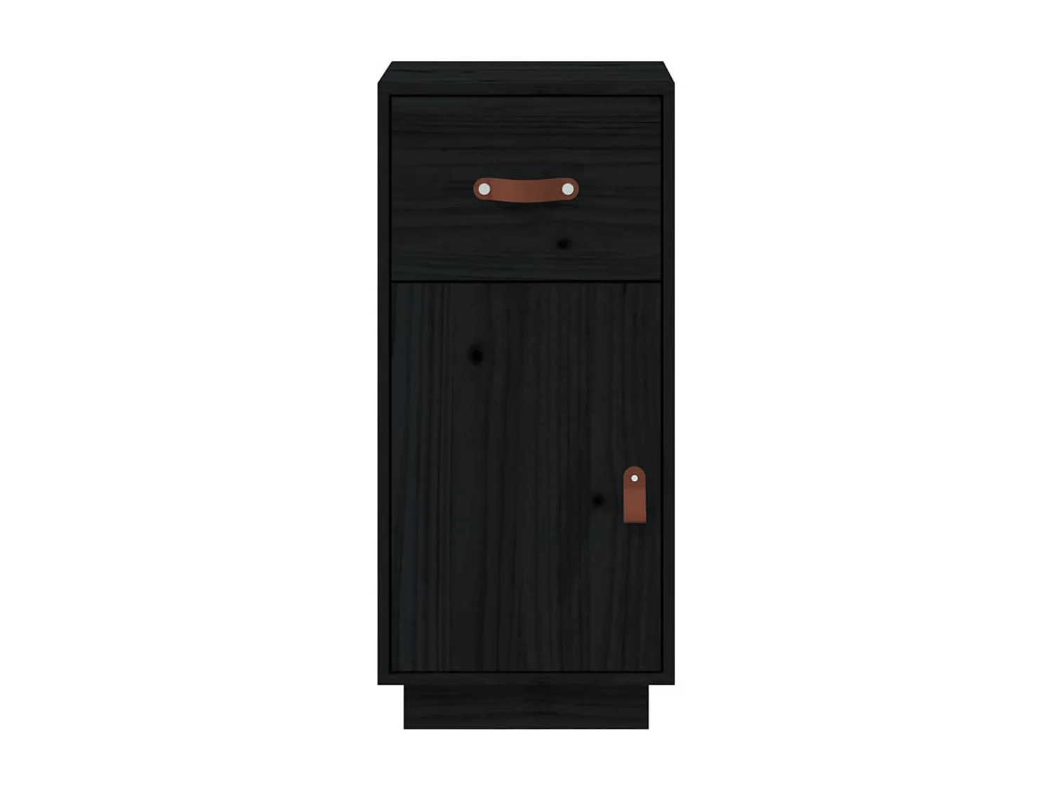 Buffet Noir 34x40x75 cm Bois massif de pin