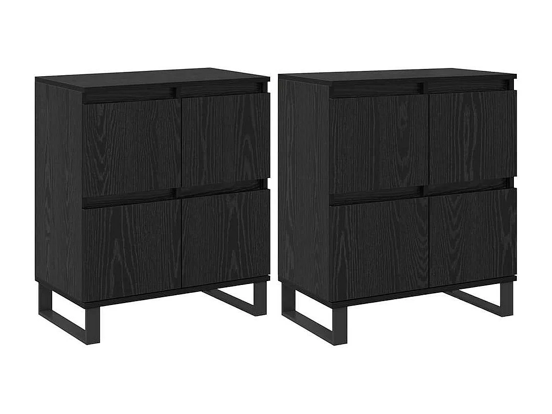 Buffets 2 pcs Chêne noir 120 x 35 x 70 cm Bois d'ingénierie