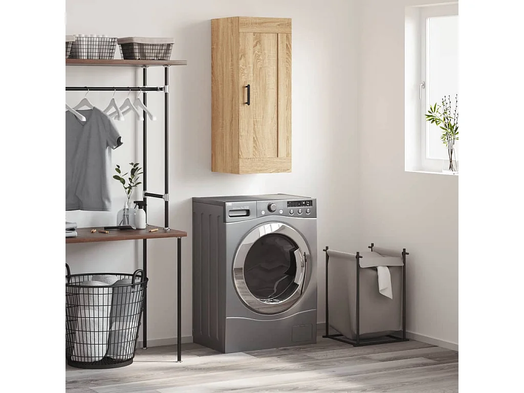 Sonoma eiken wandkast 34,5x34x90 cm bewerkt hout