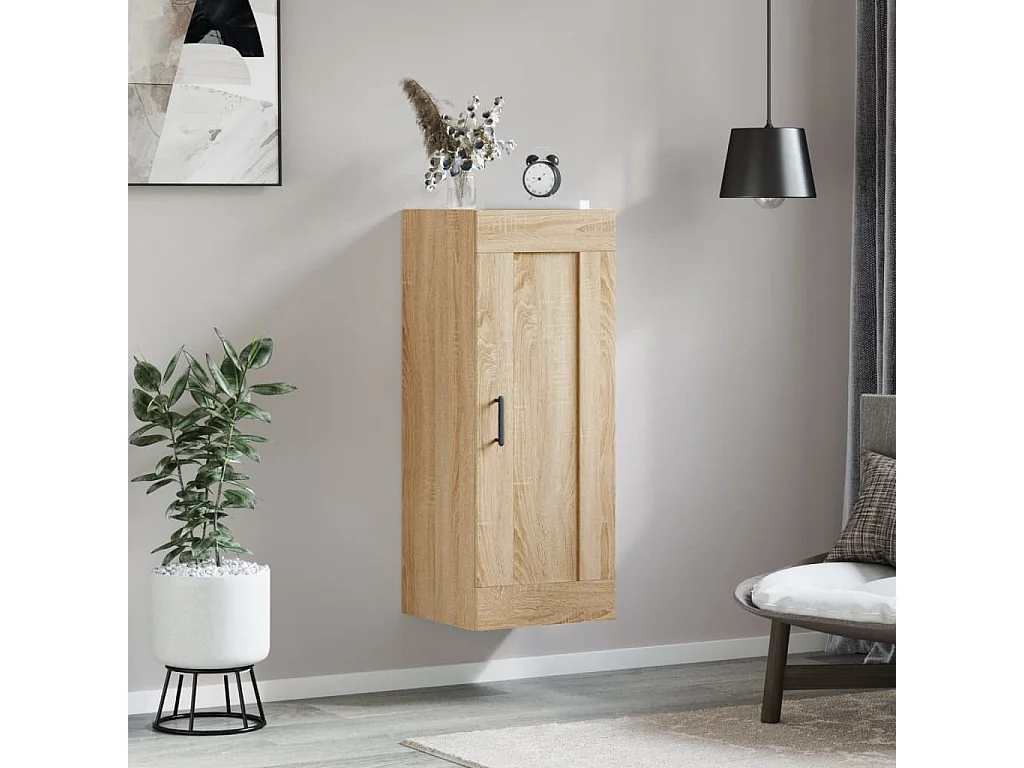 Sonoma eiken wandkast 34,5x34x90 cm bewerkt hout