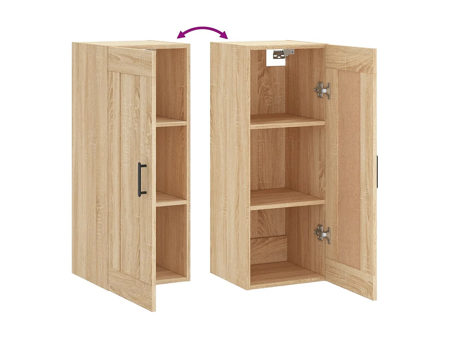 Sonoma eiken wandkast 34,5x34x90 cm bewerkt hout