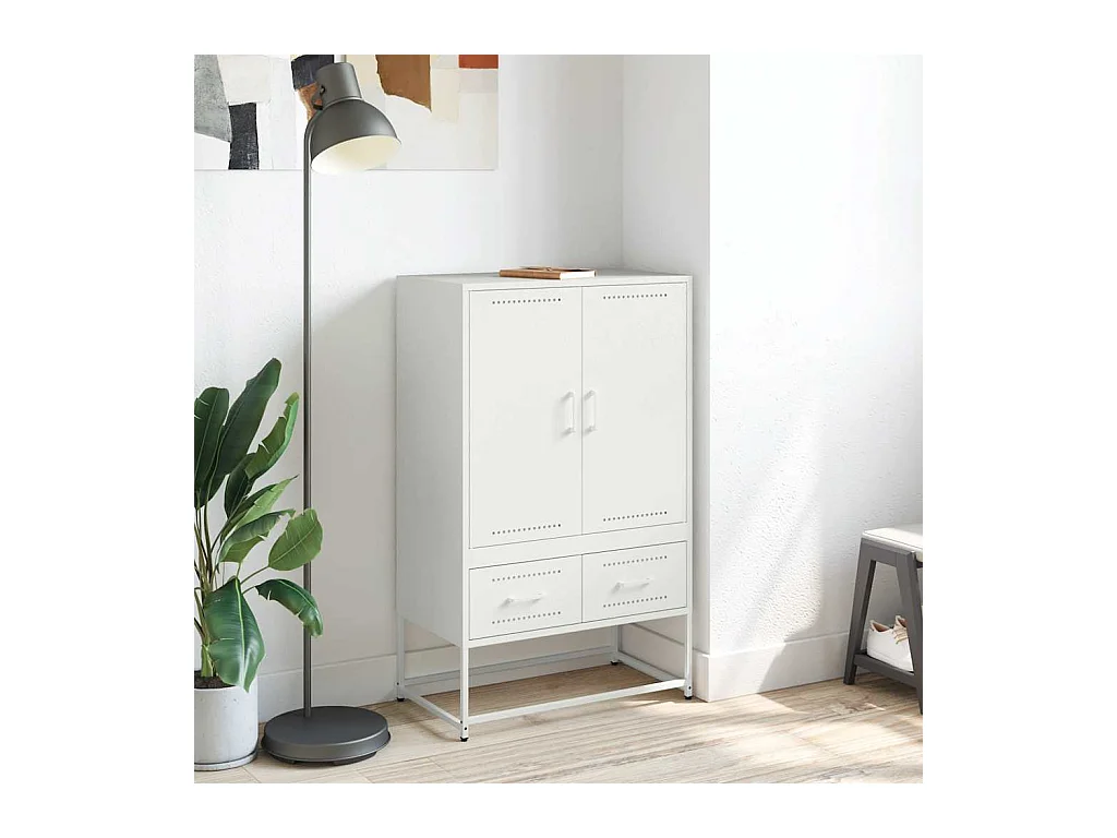 Buffet haut blanc 68x39x111,5 cm acier