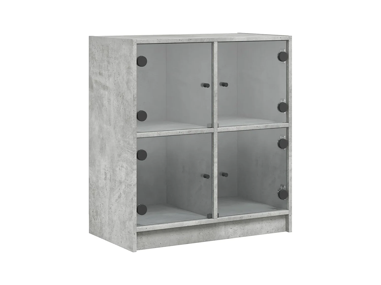 Armoire latérale avec portes en verre gris béton 68x37x75,5 cm