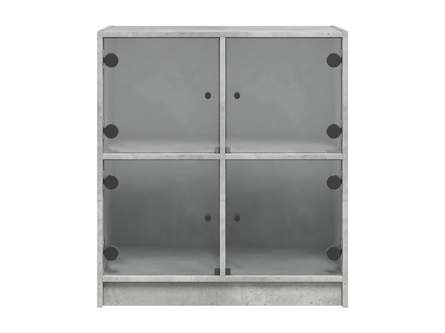 Armoire latérale avec portes en verre gris béton 68x37x75,5 cm