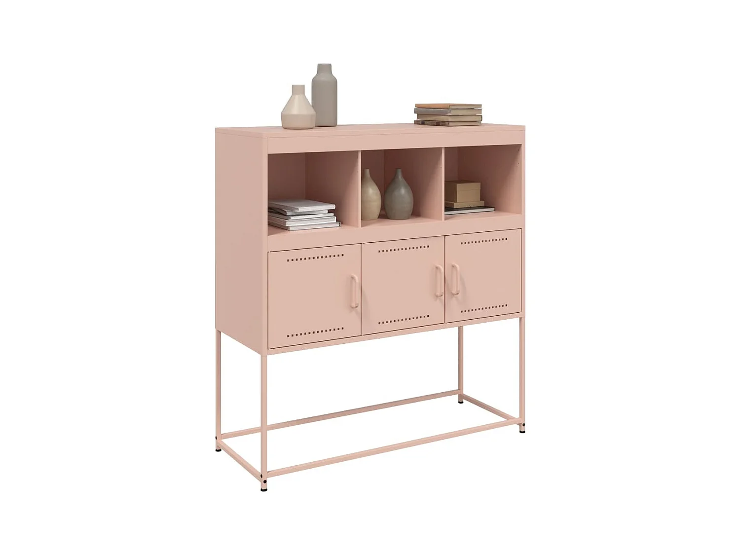 Buffet rose 100,5x39x107 cm acier