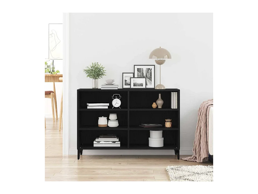 Credenza nera 103,5 x 35 x 70 cm in legno ingegnerizzato