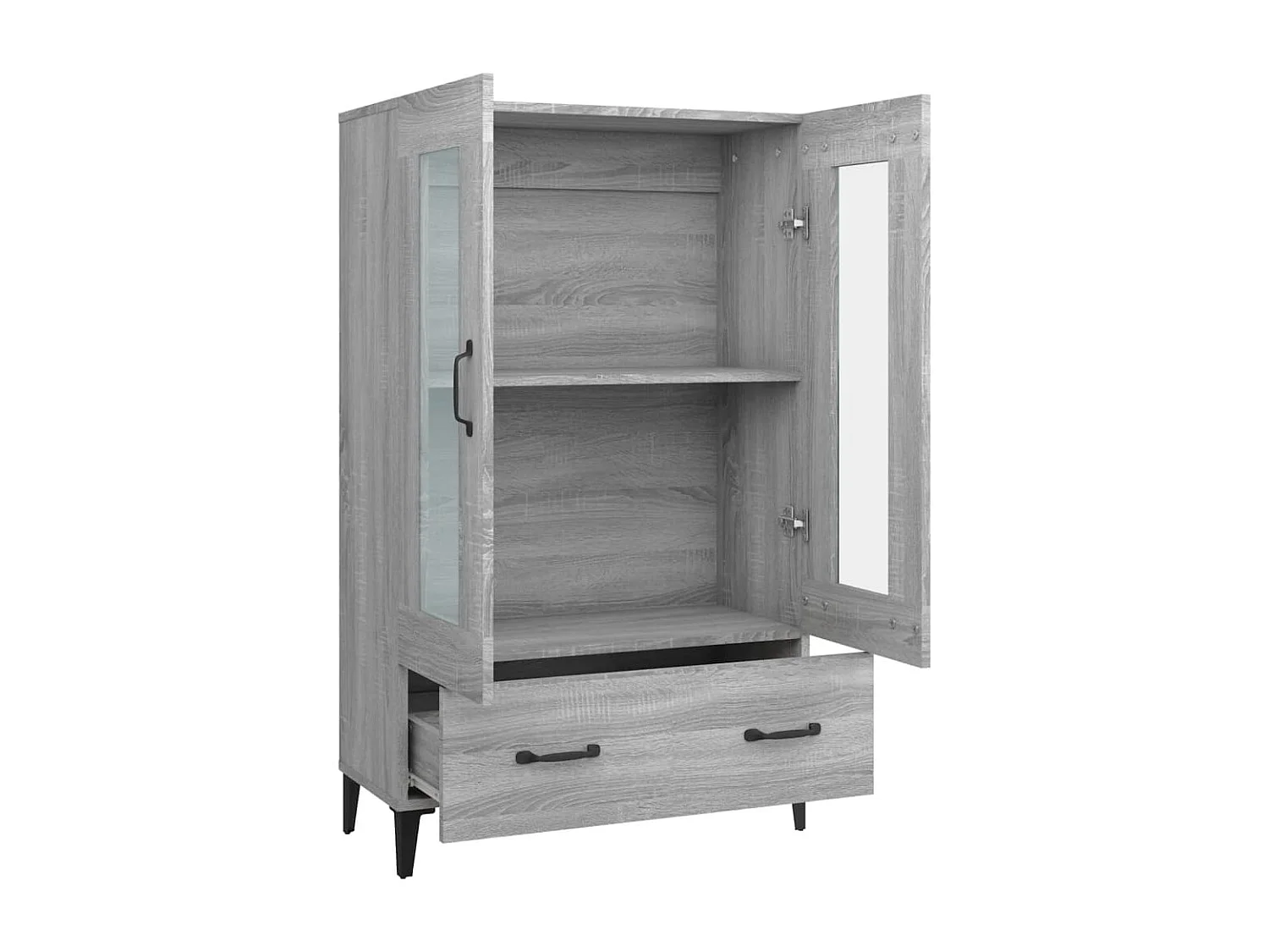 Credenza Sonoma grigia 70x31x115 cm Legno ingegnerizzato