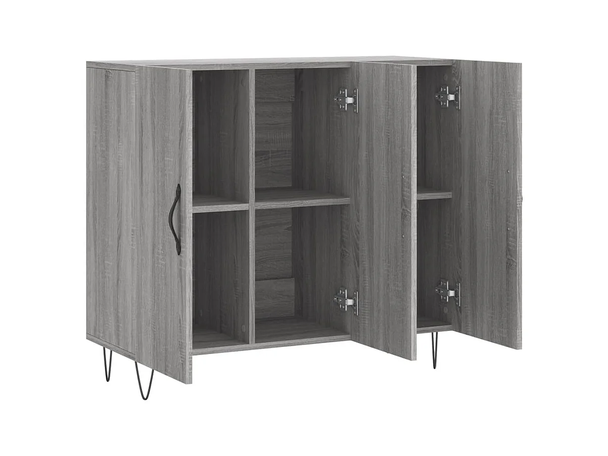 Credenza Sonoma grigia 90x34x80 cm in legno ingegnerizzato