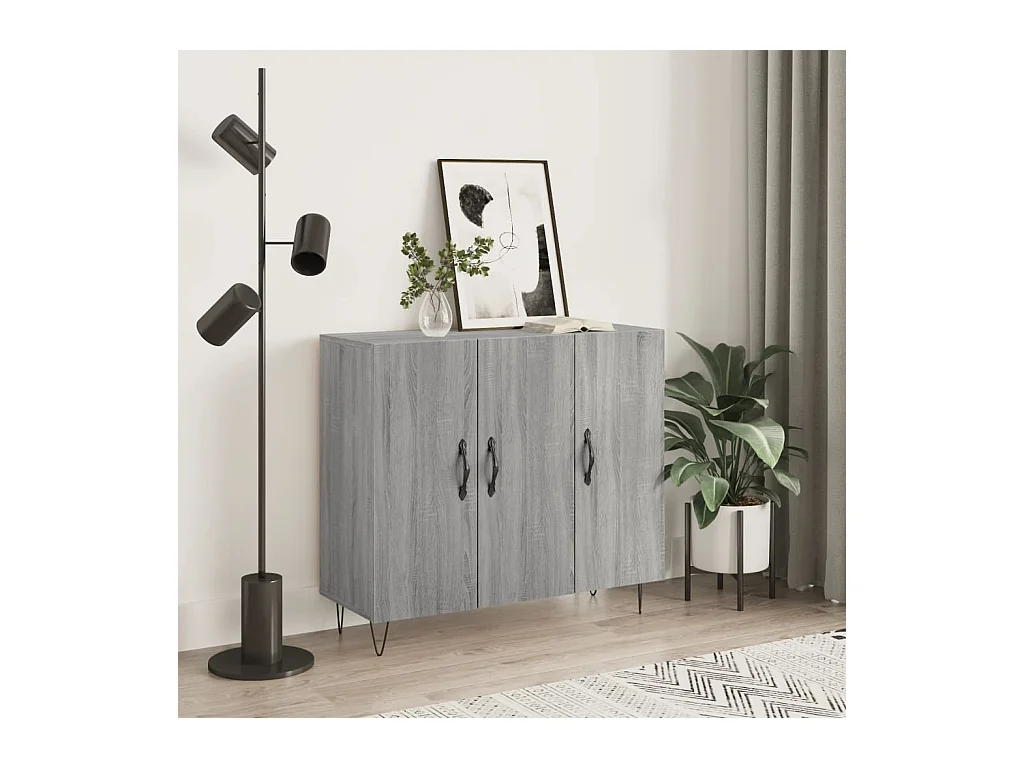 Buffet sonoma gris 90x34x80 cm bois d'ingénierie