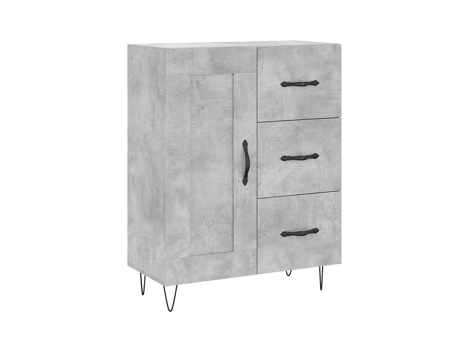 Hoge dressoir Betongrijs 69,5x34x180 cm Technisch hout