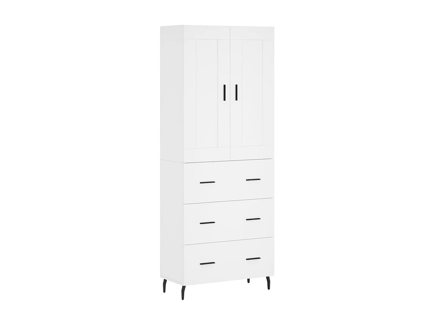 Buffet haut Blanc 69,5x34x180 cm Bois d'ingénierie