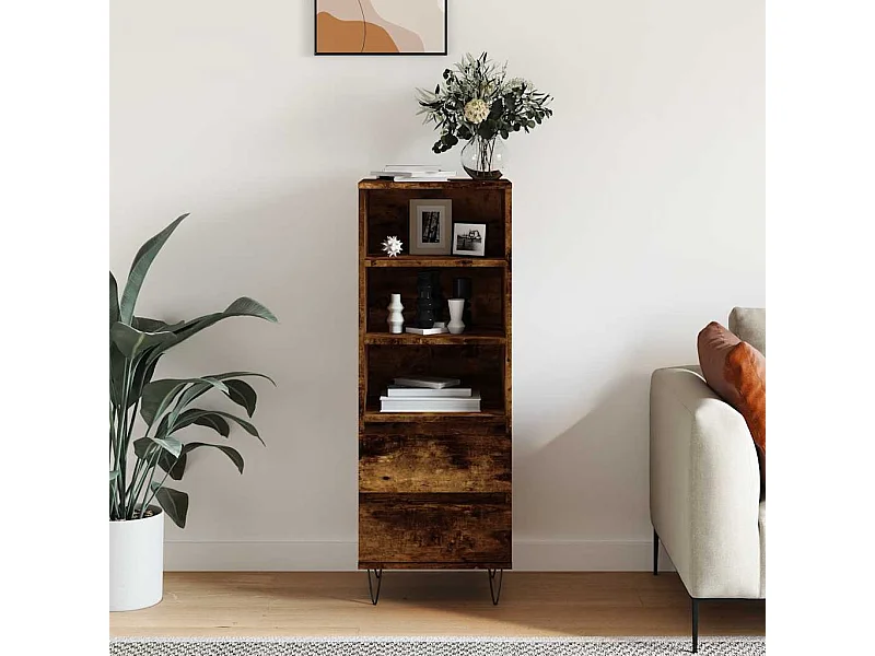 Hoog dressoir Gerookt eiken 40x36x110 cm Technisch hout