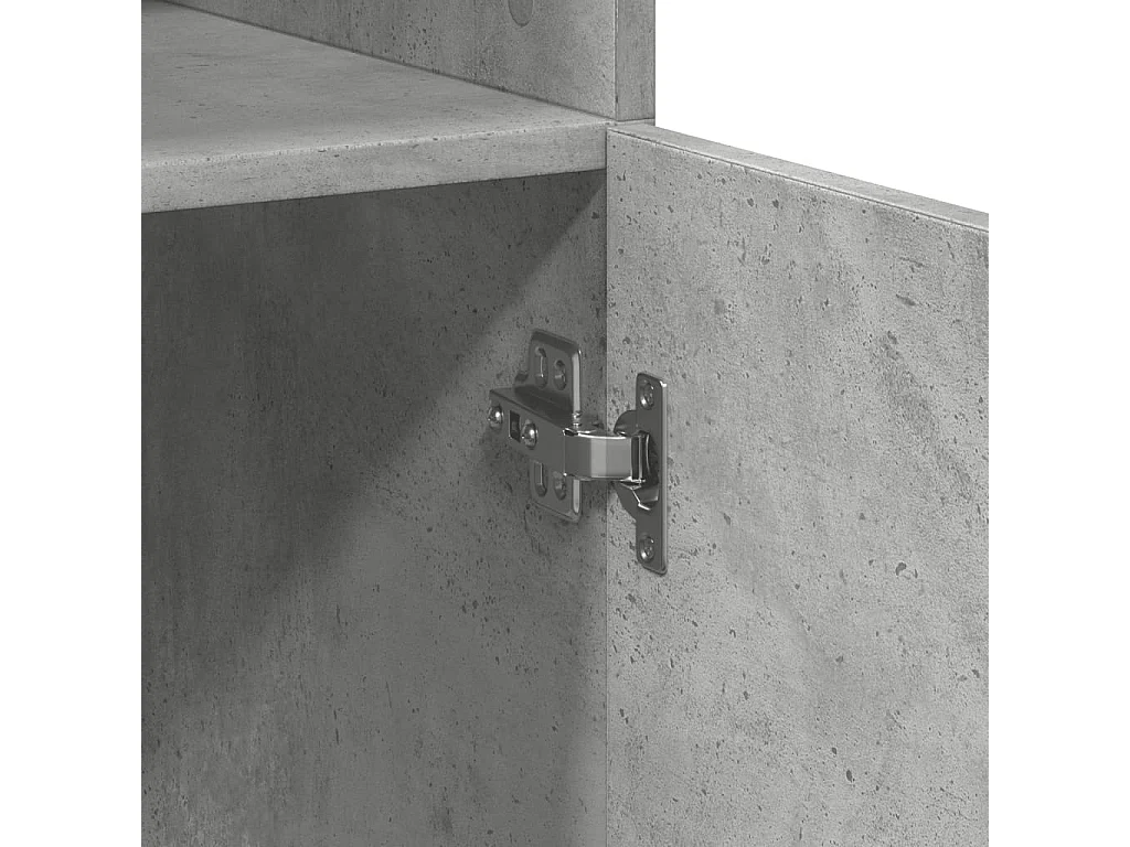 Buffet haut gris béton 80x42,5x185 cm bois d'ingénierie