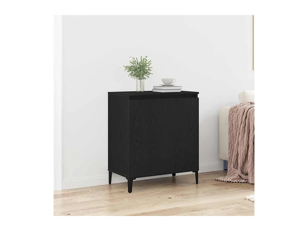 Credenza nera 60 x 35 x 70 cm in legno ingegnerizzato
