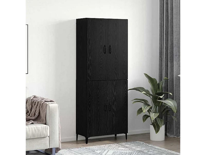 Haut Armoire 2 pcs Chêne noir 69,5 x 34 x 180 cm