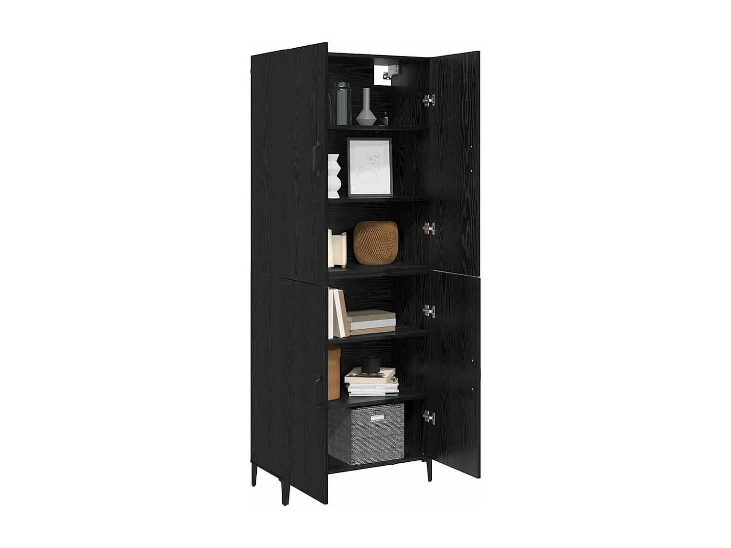 Armario alto 2 piezas Roble Negro 69,5 x 34 x 180 cm