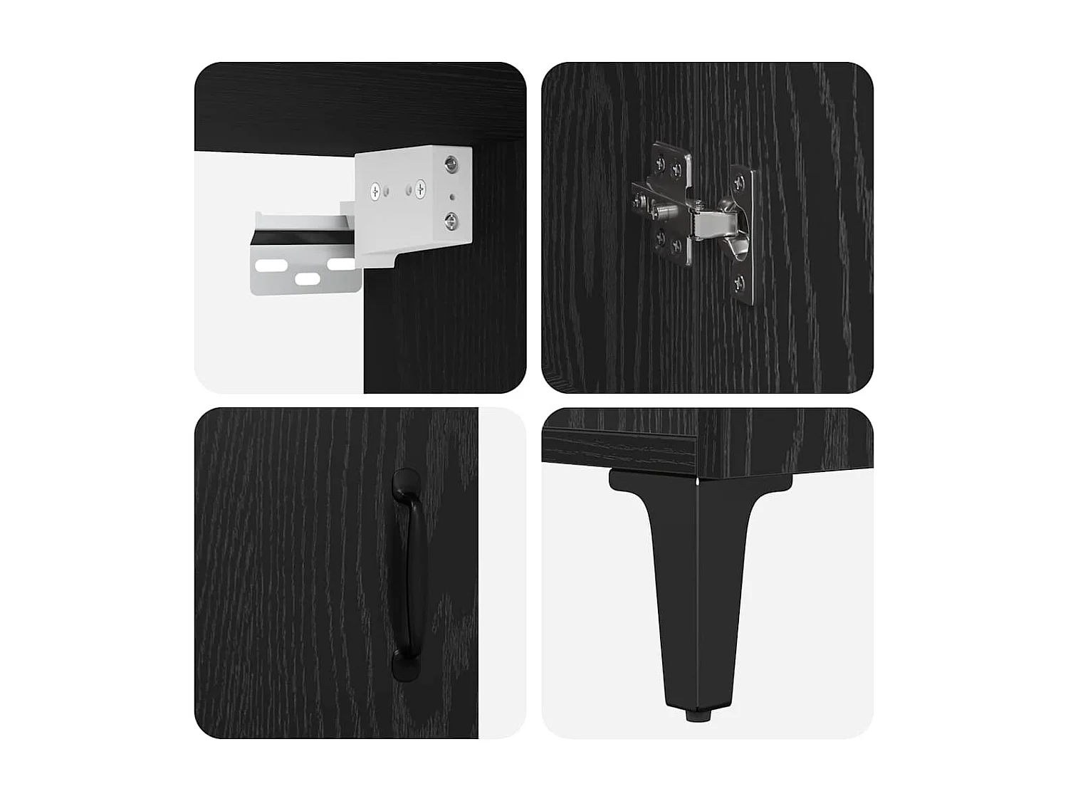 Armario alto 2 piezas Roble Negro 69,5 x 34 x 180 cm