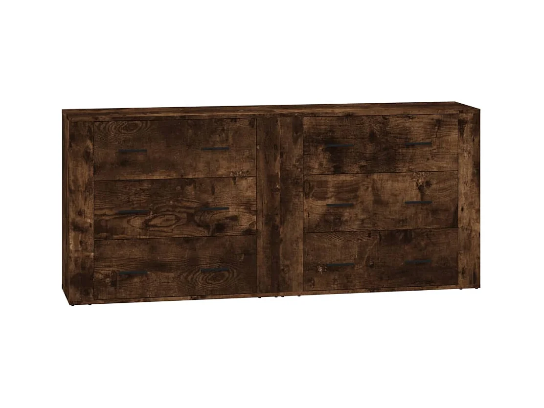 Buffets 2 pcs chêne fumé bois d'ingénierie