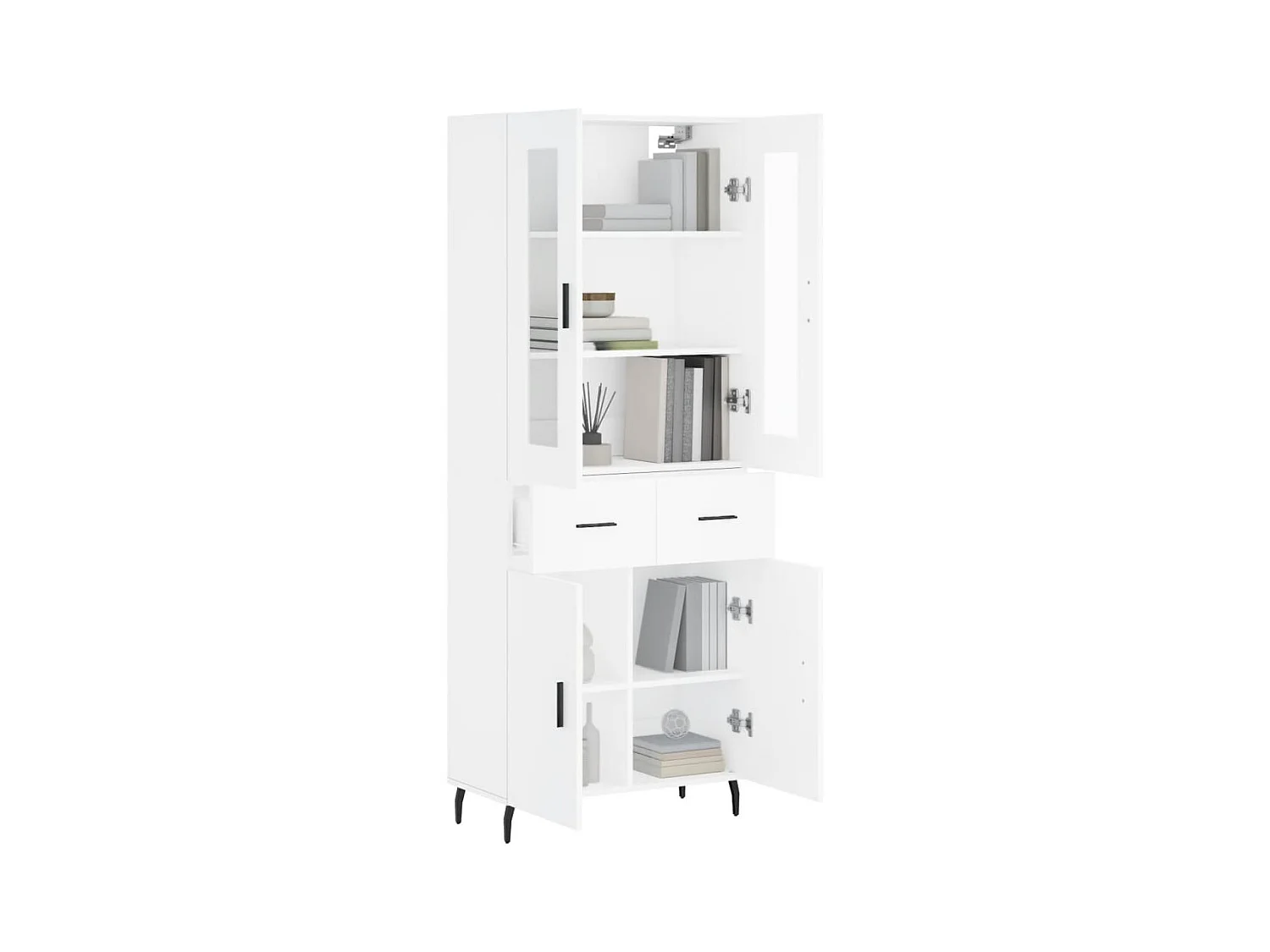 Wit hoog dressoir 69,5x34x180 cm Technisch hout